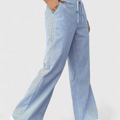 Women's Breathable Linen Wide Leg Pants | Elegant Relaxed Fit Summer Trousers 1