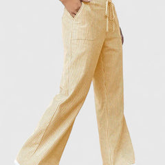 Women's Breathable Linen Wide Leg Pants | Elegant Relaxed Fit Summer Trousers 10