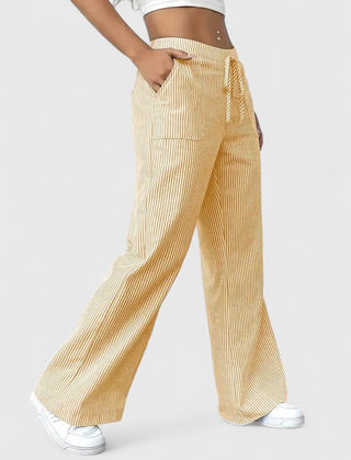 Women's Breathable Linen Wide Leg Pants | Elegant Relaxed Fit Summer Trousers 10