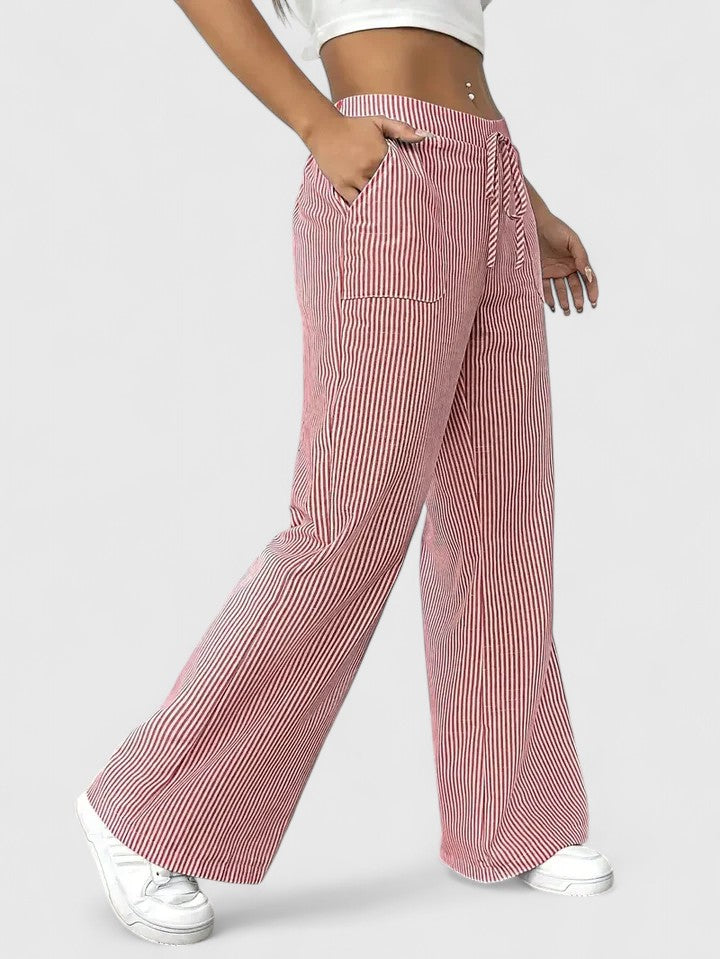 Women's Breathable Linen Wide Leg Pants | Elegant Relaxed Fit Summer Trousers 2