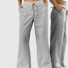 Women's Breathable Linen Wide Leg Pants | Elegant Relaxed Fit Summer Trousers 3