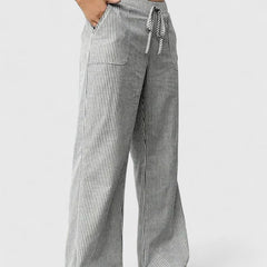 Women's Breathable Linen Wide Leg Pants | Elegant Relaxed Fit Summer Trousers 5