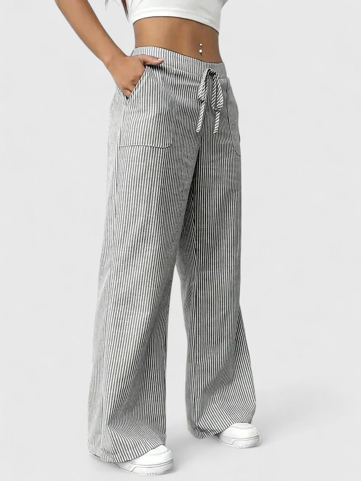 Women's Breathable Linen Wide Leg Pants | Elegant Relaxed Fit Summer Trousers 5
