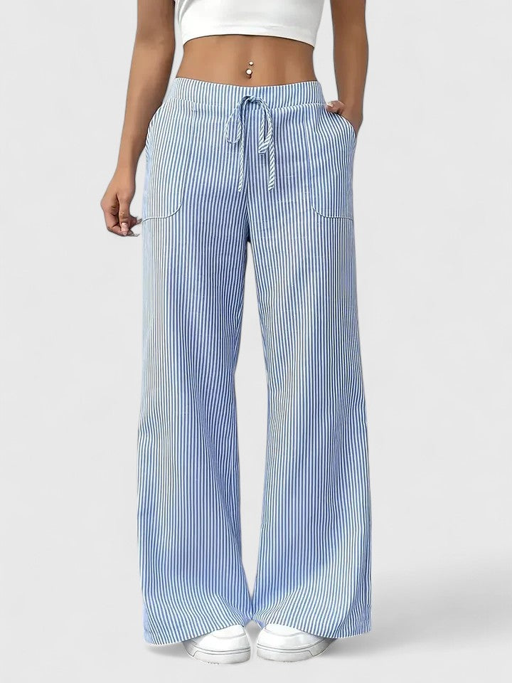Women's Breathable Linen Wide Leg Pants | Elegant Relaxed Fit Summer Trousers 6