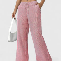 Women's Breathable Linen Wide Leg Pants | Elegant Relaxed Fit Summer Trousers 7