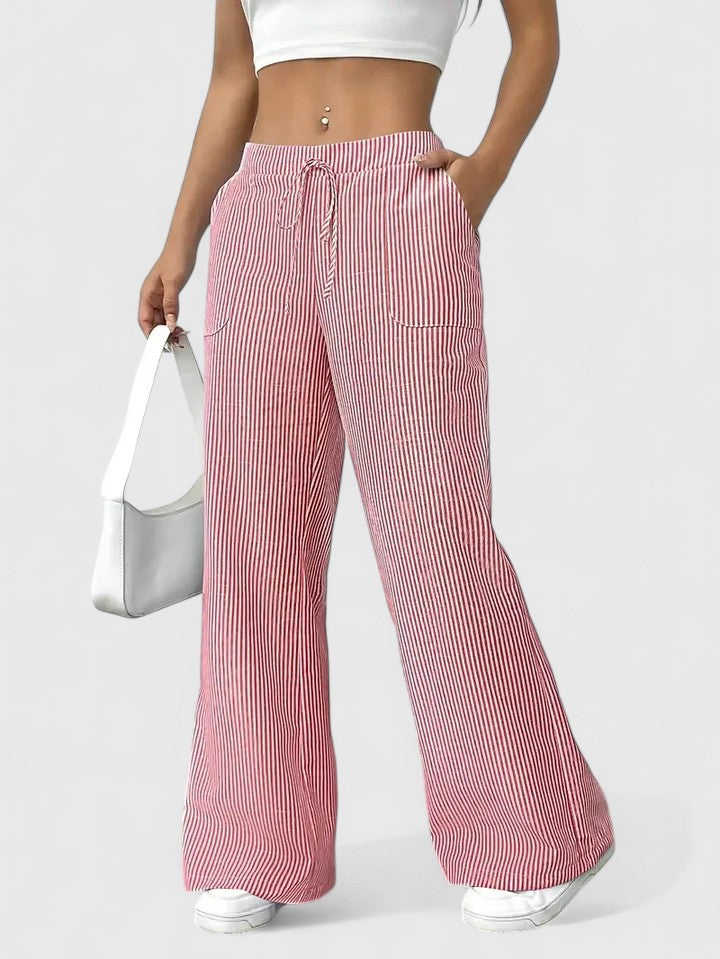 Women's Breathable Linen Wide Leg Pants | Elegant Relaxed Fit Summer Trousers 7