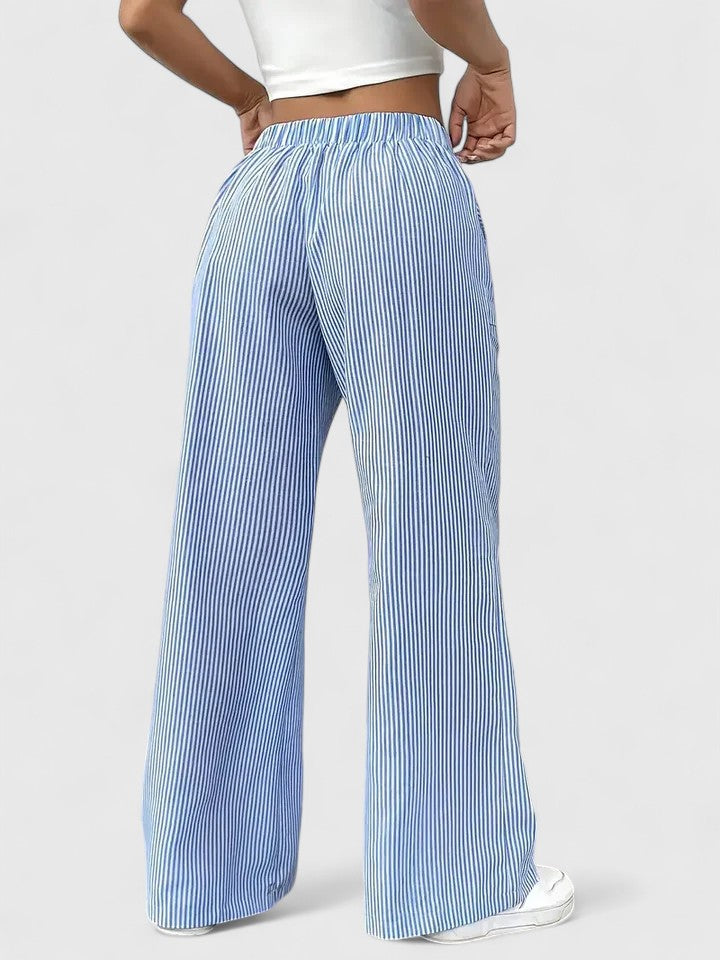 Women's Breathable Linen Wide Leg Pants | Elegant Relaxed Fit Summer Trousers 8