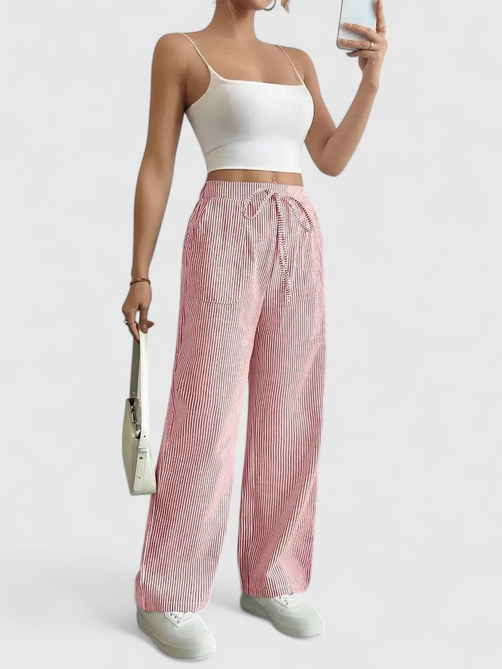 Women's Breathable Linen Wide Leg Pants | Elegant Relaxed Fit Summer Trousers 9