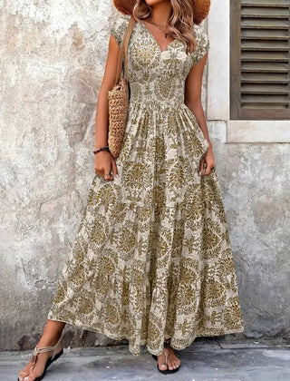 Women's Breathable Polyester Maxi Dress | Elegant Bohemian Summer Sundress 0