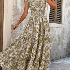 Women's Breathable Polyester Maxi Dress | Elegant Bohemian Summer Sundress 1