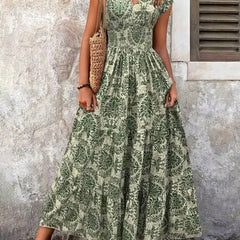 Women's Breathable Polyester Maxi Dress | Elegant Bohemian Summer Sundress 2