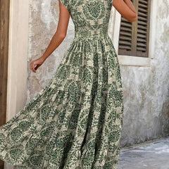 Women's Breathable Polyester Maxi Dress | Elegant Bohemian Summer Sundress 3