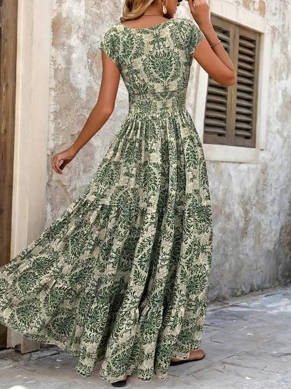 Women's Breathable Polyester Maxi Dress | Elegant Bohemian Summer Sundress 3