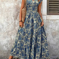 Women's Breathable Polyester Maxi Dress | Elegant Bohemian Summer Sundress 4