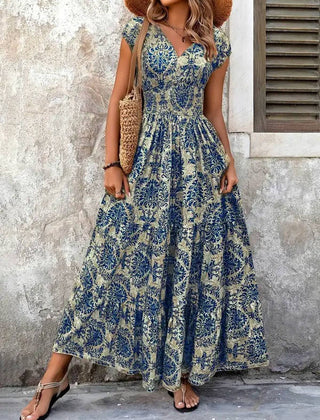 Women's Breathable Polyester Maxi Dress | Elegant Bohemian Summer Sundress 4