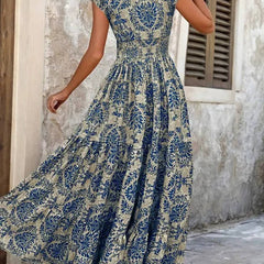 Women's Breathable Polyester Maxi Dress | Elegant Bohemian Summer Sundress 5