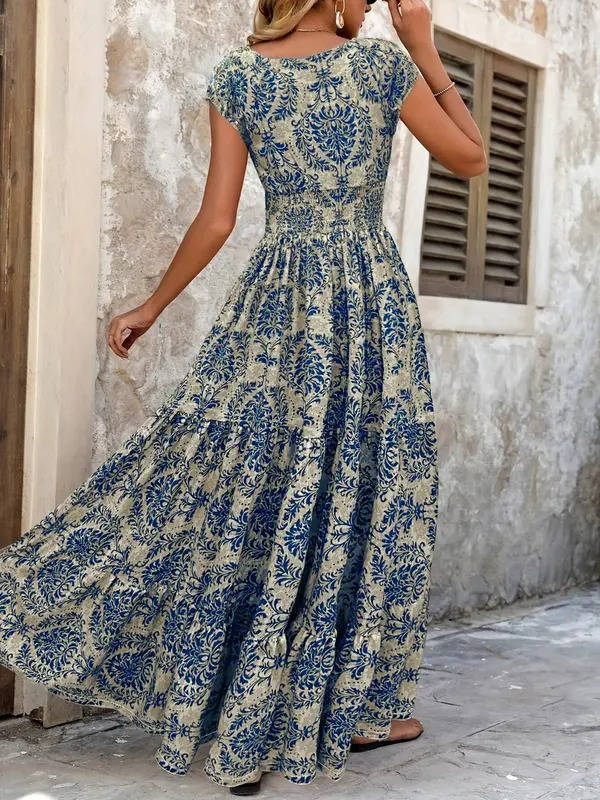 Women's Breathable Polyester Maxi Dress | Elegant Bohemian Summer Sundress 5