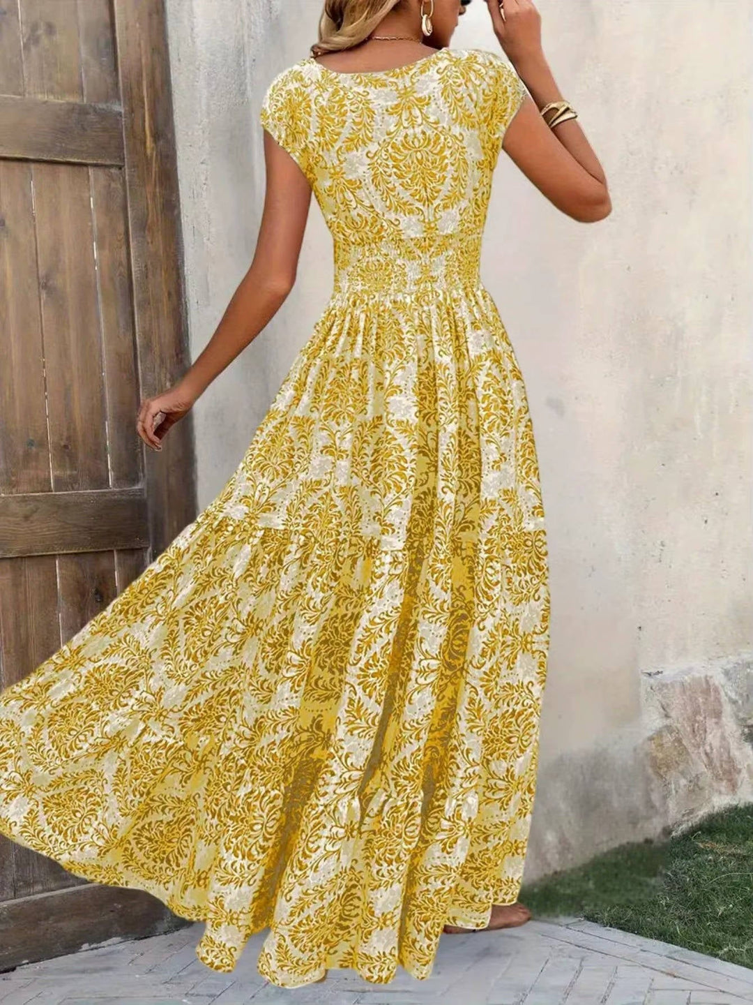Women's Breathable Polyester Maxi Dress | Elegant Bohemian Summer Sundress 8