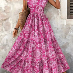 Women's Breathable Polyester Maxi Dress | Elegant Bohemian Summer Sundress 9