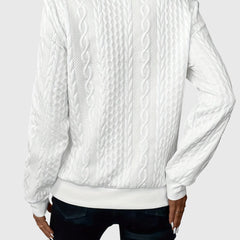 Women's Cable Knit Sweater | Stylish Quarter-Zip Pullover | Elegant Casual Winter Top 1