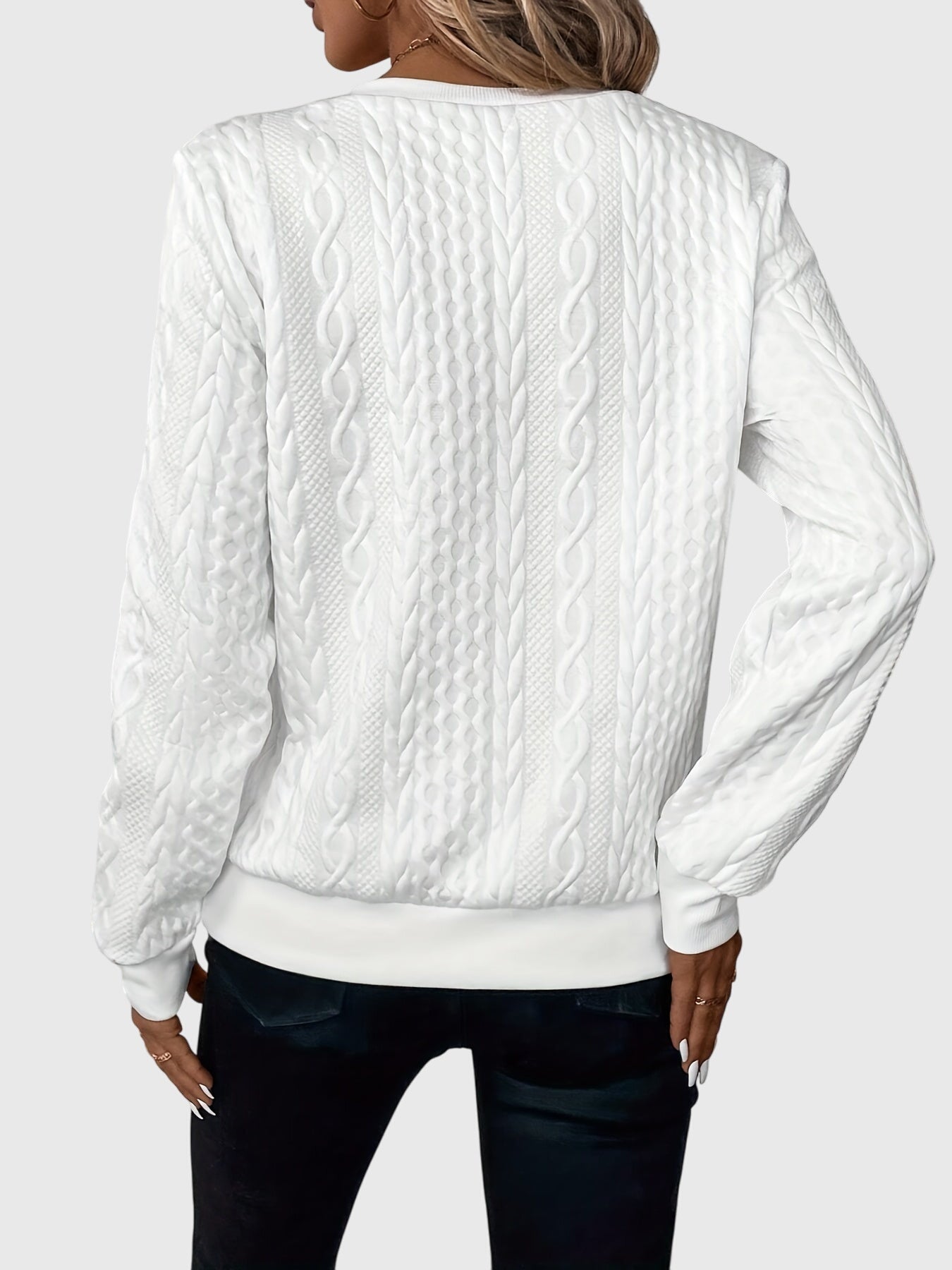Women's Cable Knit Sweater | Stylish Quarter-Zip Pullover | Elegant Casual Winter Top 1