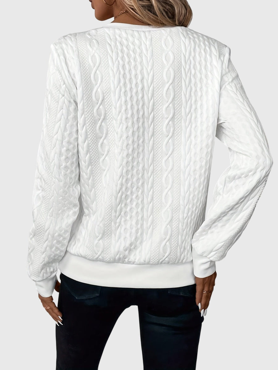 Women's Cable Knit Sweater | Stylish Quarter-Zip Pullover | Elegant Casual Winter Top 1