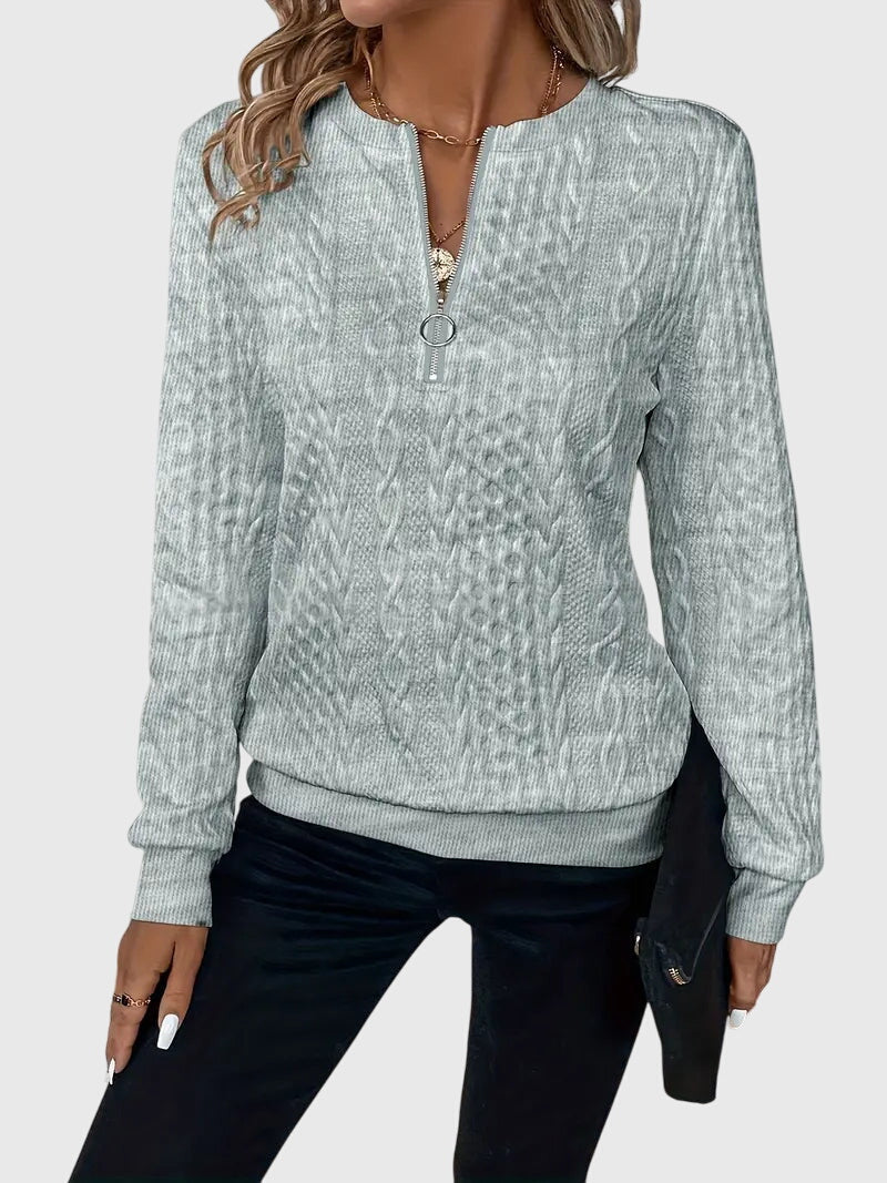 Women's Cable Knit Sweater | Stylish Quarter-Zip Pullover | Elegant Casual Winter Top 10