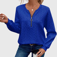 Women's Cable Knit Sweater | Stylish Quarter-Zip Pullover | Elegant Casual Winter Top 12
