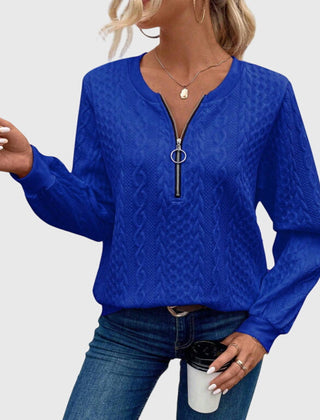 Women's Cable Knit Sweater | Stylish Quarter-Zip Pullover | Elegant Casual Winter Top 12