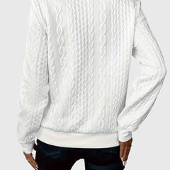 Women's Cable Knit Sweater | Stylish Quarter-Zip Pullover | Elegant Casual Winter Top 7