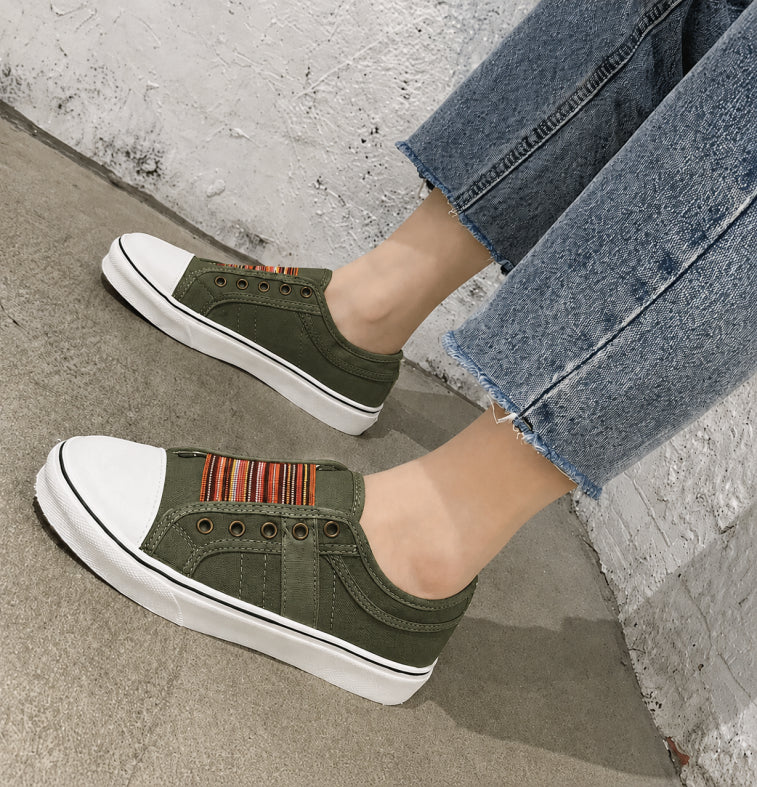 Women's Casual Canvas Slip-On Sneakers | Stylish White Everyday Footwear 0