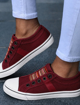 Women's Casual Canvas Slip-On Sneakers | Stylish White Everyday Footwear 1