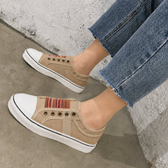 Women's Casual Canvas Slip-On Sneakers | Stylish White Everyday Footwear 2