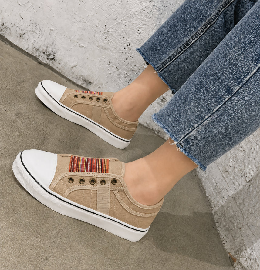 Women's Casual Canvas Slip-On Sneakers | Stylish White Everyday Footwear 2