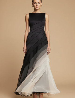 Women's Chiffon Maxi Dress | Elegant Ombre Formal Evening Gown 0