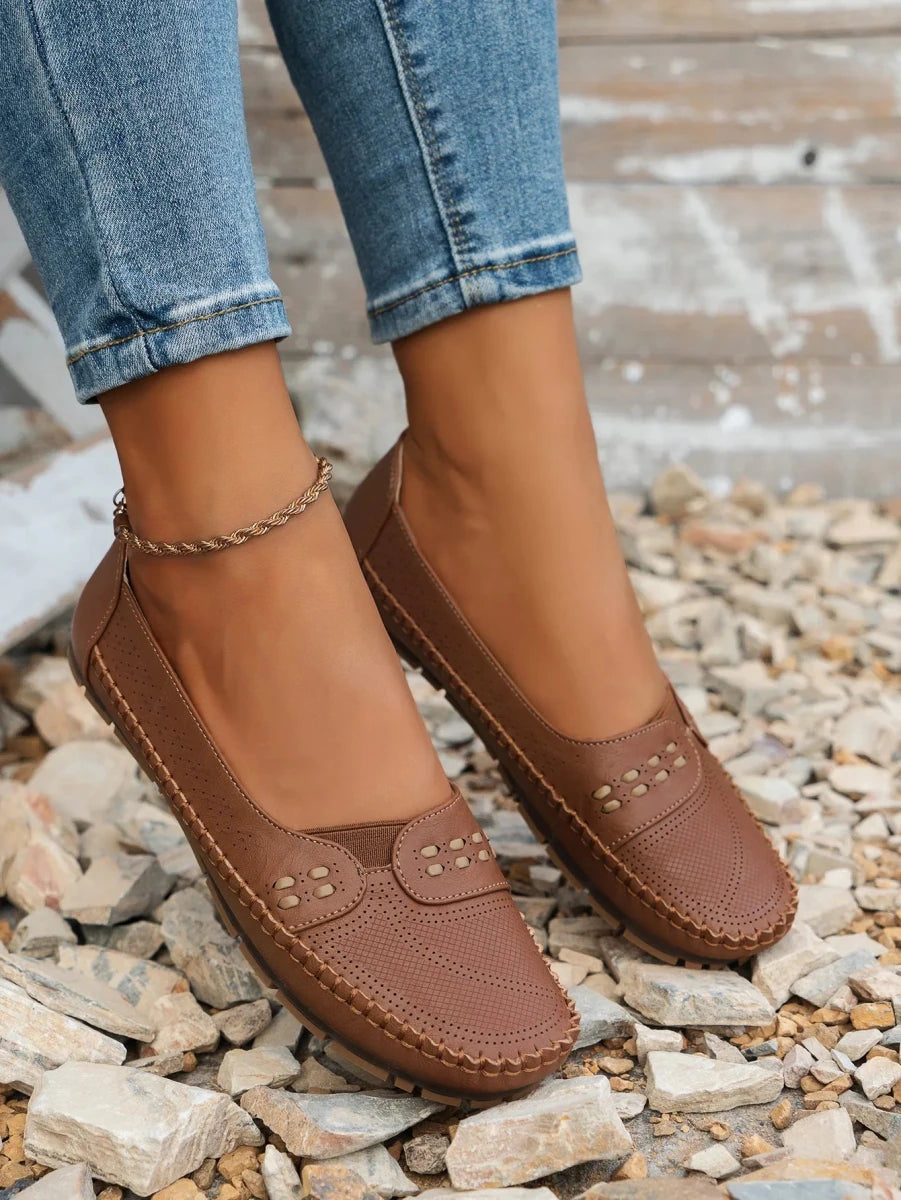 Women's Classic Suede Moccasins | Comfortable Slip-On Ladies Shoes 8