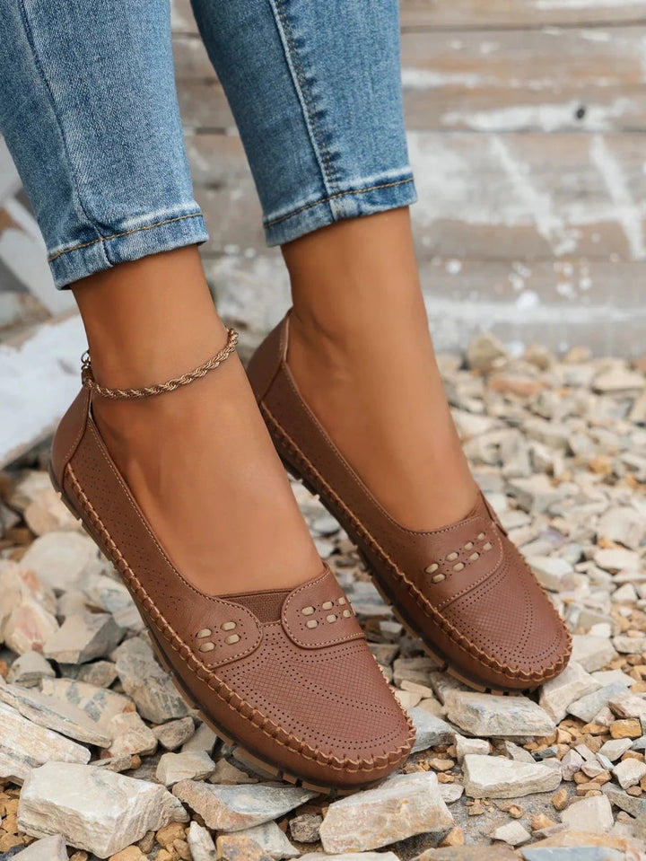 Women's Classic Suede Moccasins | Comfortable Slip-On Ladies Shoes 8