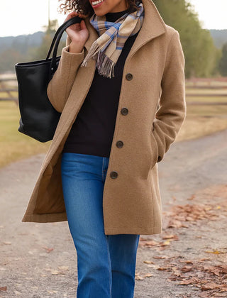 Women's Classic Wool Blend Coat | Elegant Tailored Winter Outerwear 1