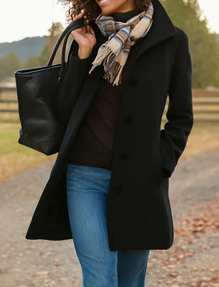 Women's Classic Wool Blend Coat | Elegant Tailored Winter Outerwear 3