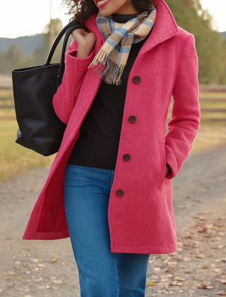 Women's Classic Wool Blend Coat | Elegant Tailored Winter Outerwear 4