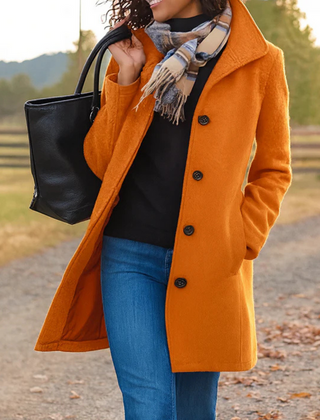 Women's Classic Wool Blend Coat | Elegant Tailored Winter Outerwear 5
