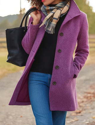 Women's Classic Wool Blend Coat | Elegant Tailored Winter Outerwear 6