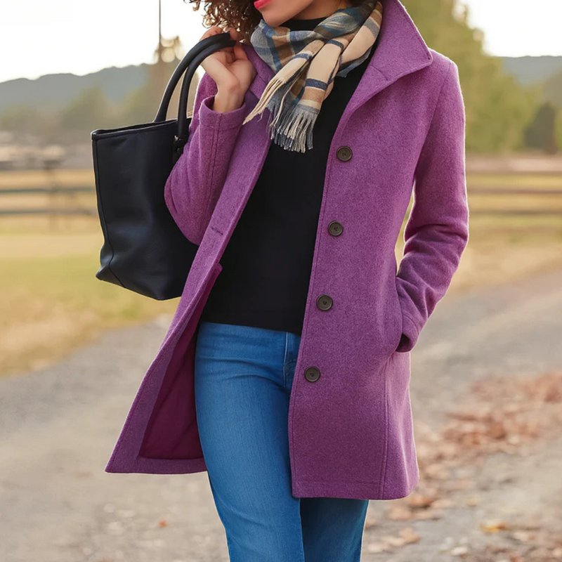 Women's Classic Wool Blend Coat | Elegant Tailored Winter Outerwear 6