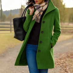 Women's Classic Wool Blend Coat | Elegant Tailored Winter Outerwear 8