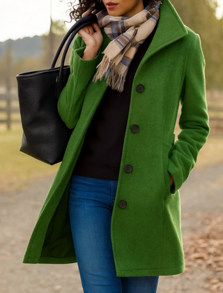 Women's Classic Wool Blend Coat | Elegant Tailored Winter Outerwear 8