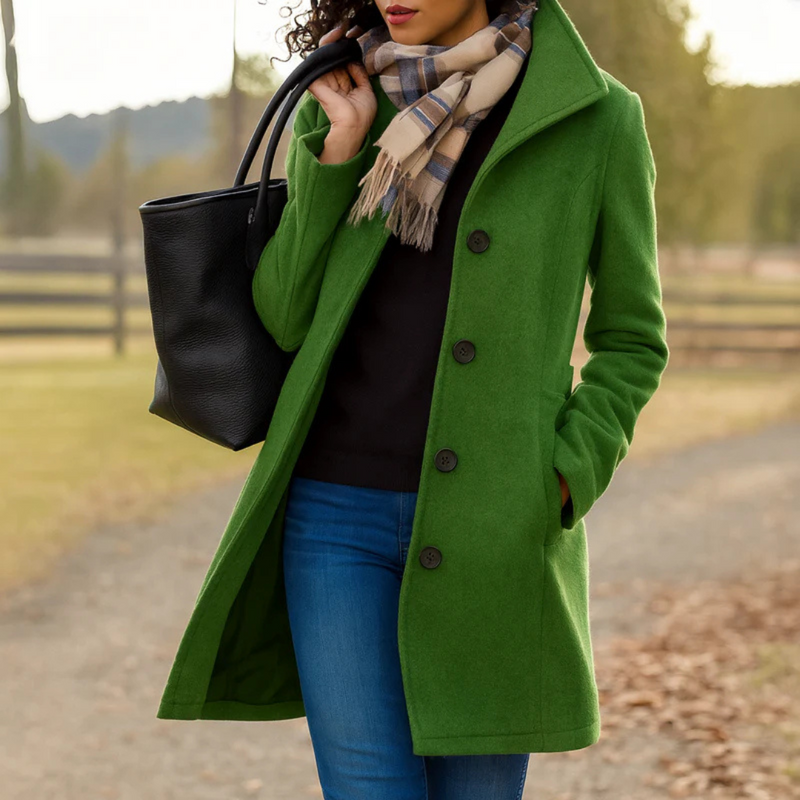 Women's Classic Wool Blend Coat | Elegant Tailored Winter Outerwear 8