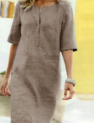 Women's Comfortable Cotton Midi Dress | Elegant Relaxed Summer Dress 1