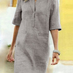 Women's Comfortable Cotton Midi Dress | Elegant Relaxed Summer Dress 2