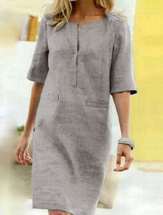 Women's Comfortable Cotton Midi Dress | Elegant Relaxed Summer Dress 2