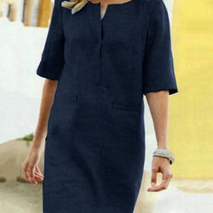 Women's Comfortable Cotton Midi Dress | Elegant Relaxed Summer Dress 3